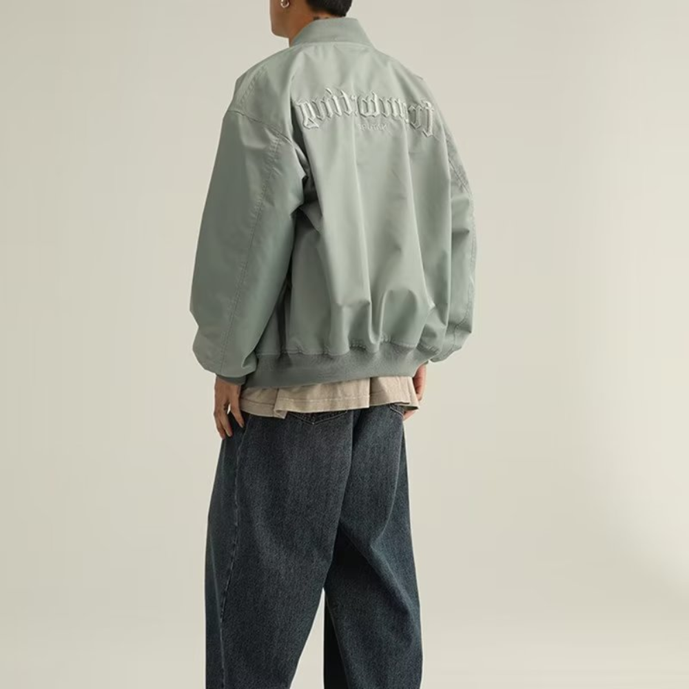 Japanese Plain Letter Embroidered Jacket