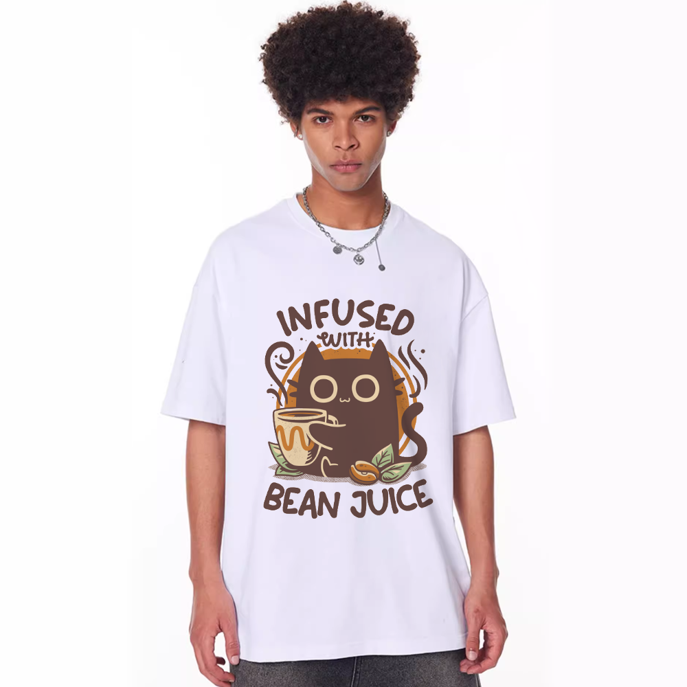 Cat Drinking Coffee T-Shirt