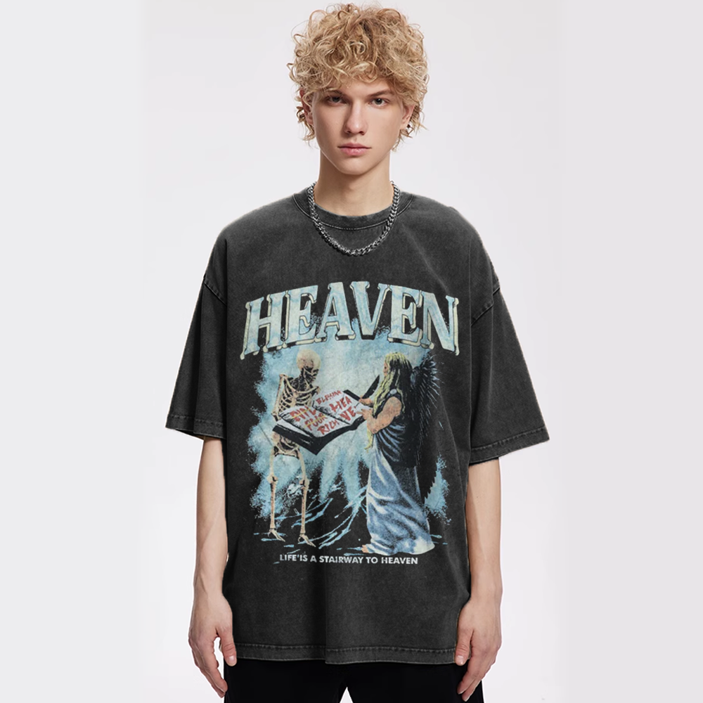 Skull To Heaven Print T-shirt