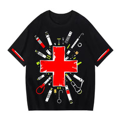 Art In War Red Cross Rescue T-Shirt Details