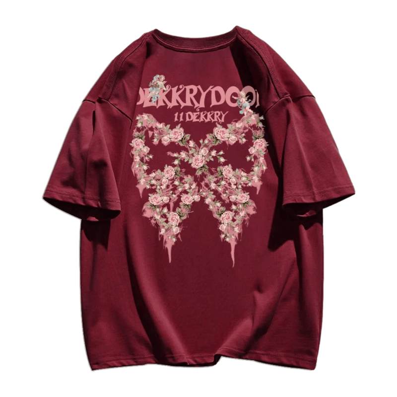 Crush Skull | Urban Flower Butterfly Graphic T-shirt