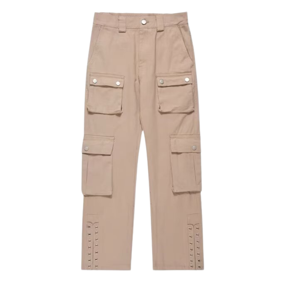 High Street Multi-Pocket Buttoned Cargo Pants