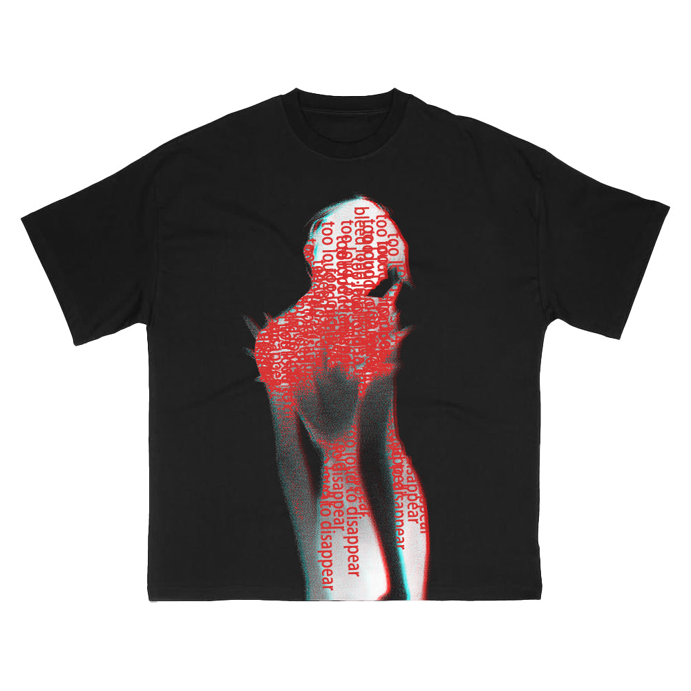 3endlesss Red Text Silhouette Black T-Shirt
