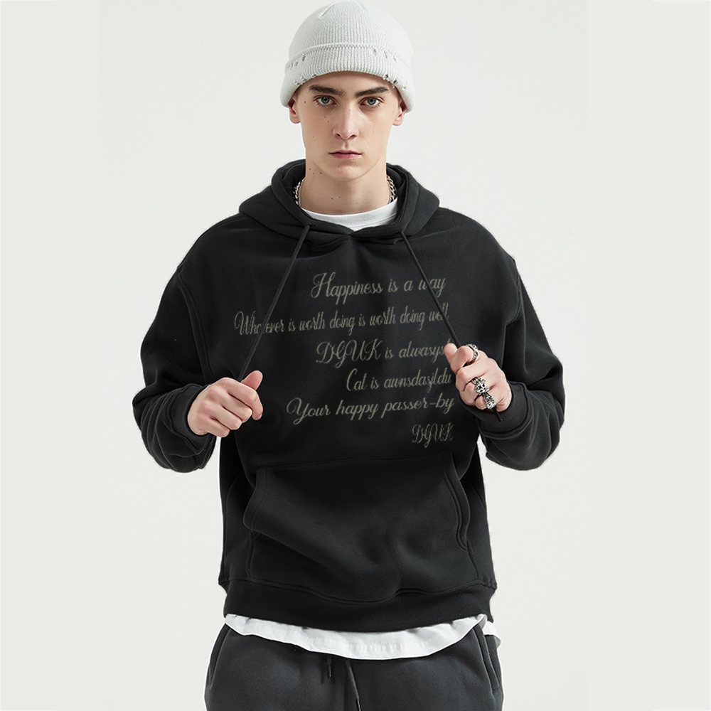 Vintage Graphic Letter Print Hoodie