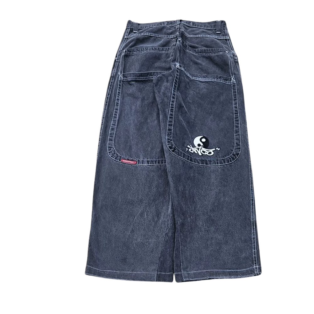 BAGGOUT American retro Yin Yangs print jeans