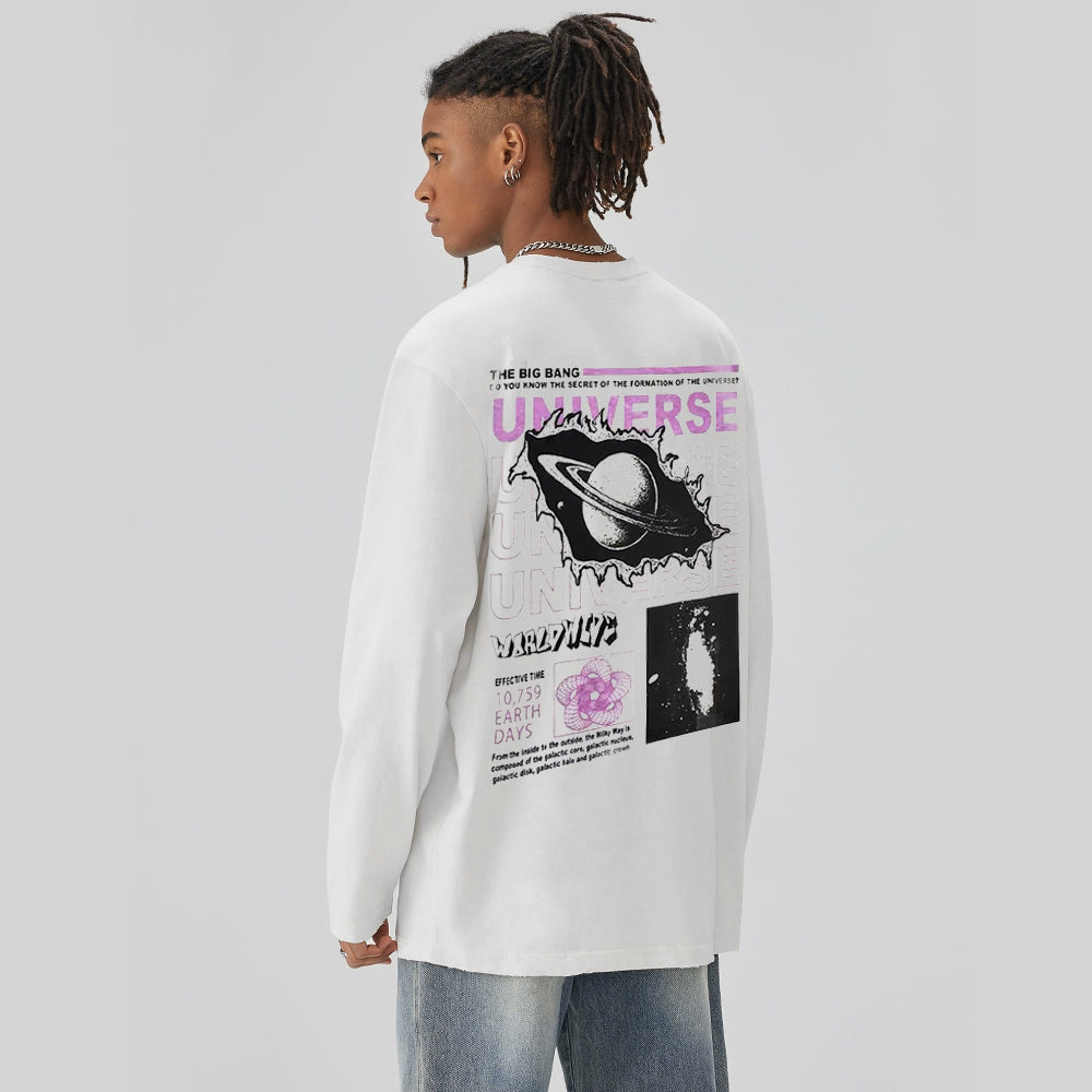 Casual Planet Print Sweatshirt