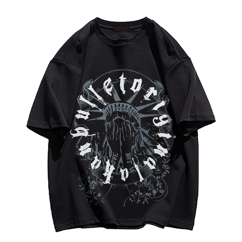 Statue Of Liberty Letters Circle T-Shirt