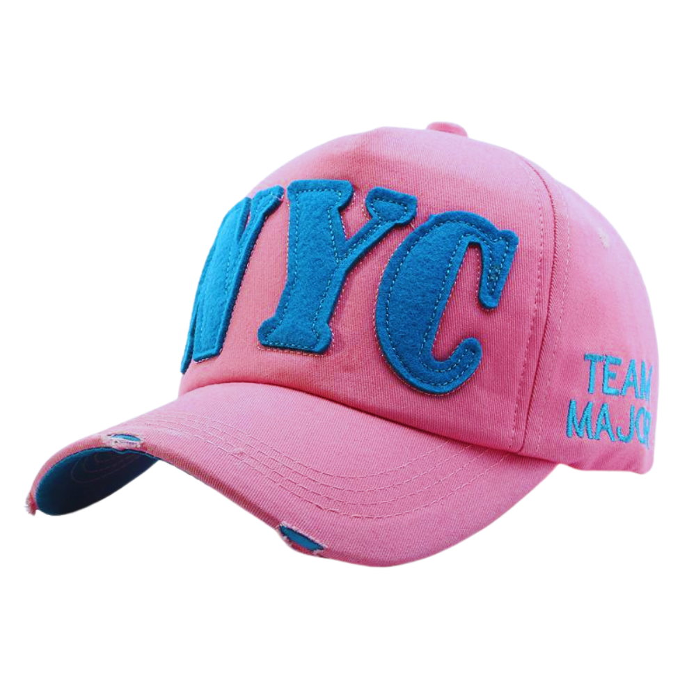 Distressed Street Baseball Cap With Embroidered Letters