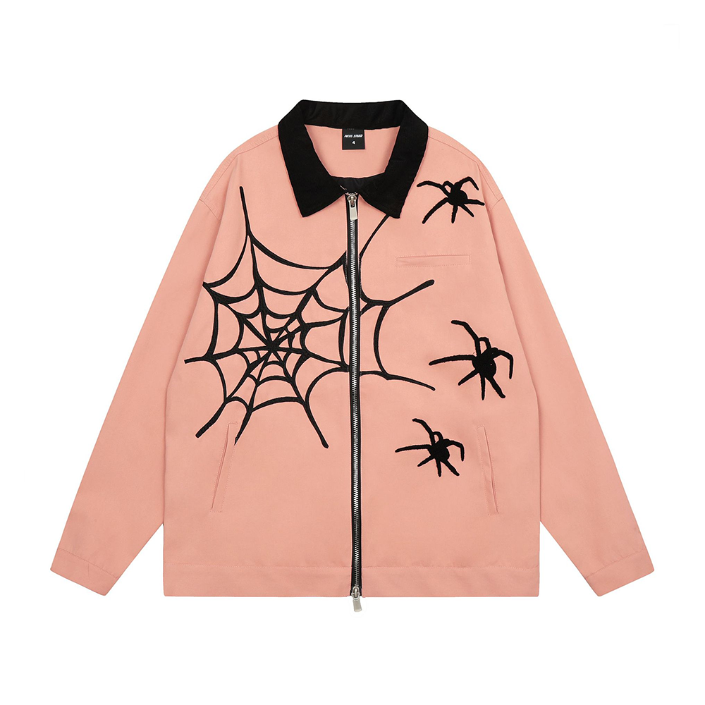 Harajuku Spider Embroidered Zipper Jacket