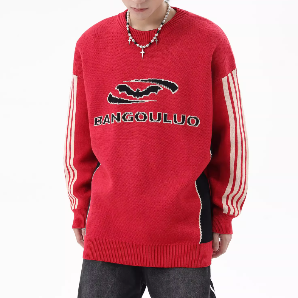 Retro Jacquard Crewneck Sweater