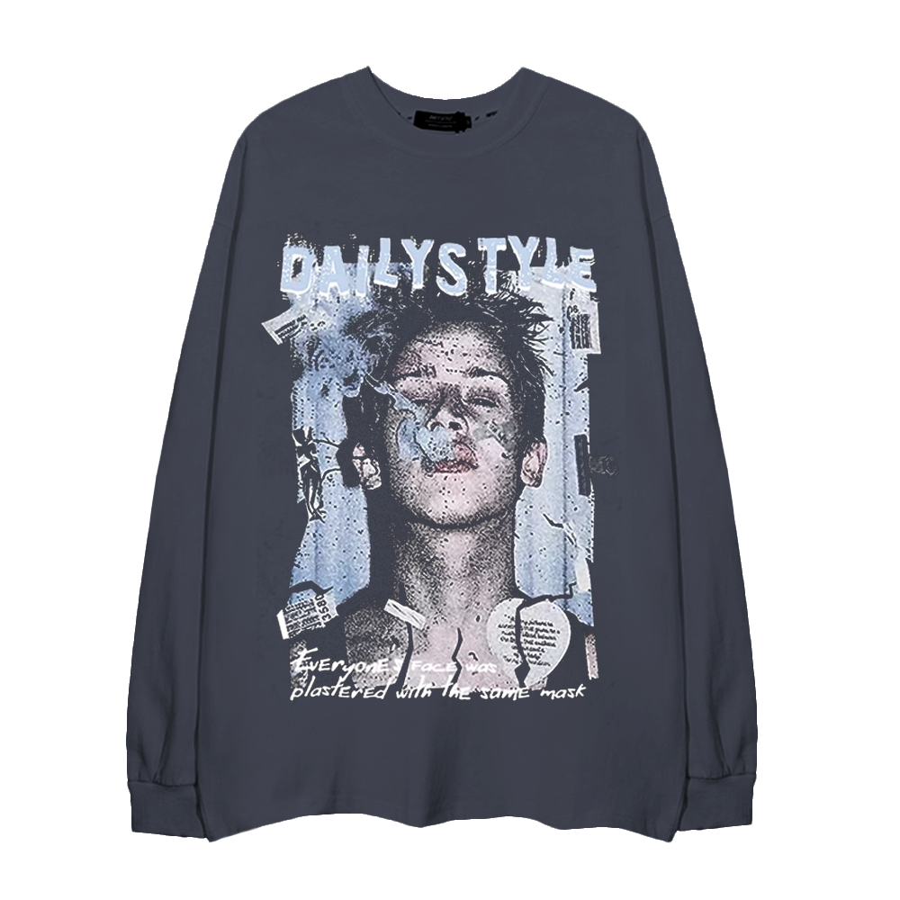 Boy Blowing Smoke Long-Sleeve Shirt