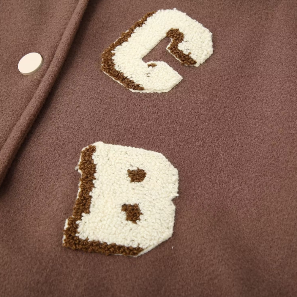Autumn Simple Letter Varsity Jacket