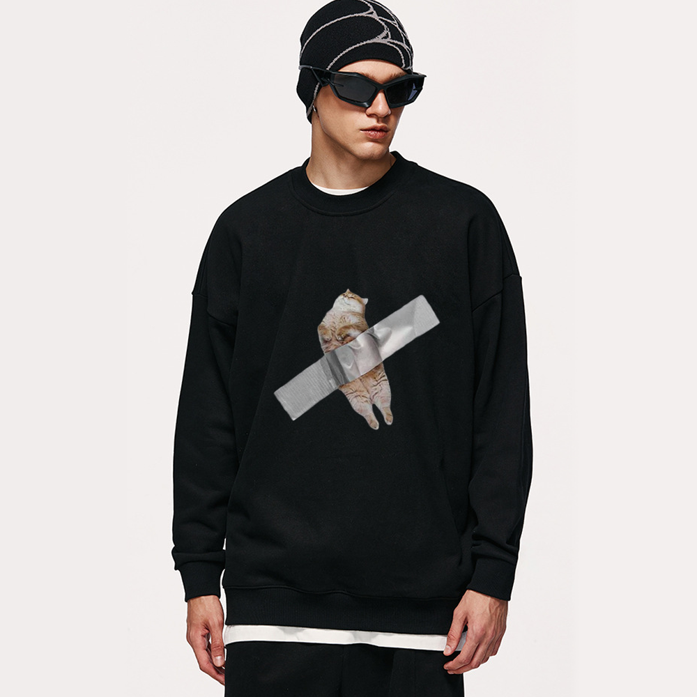 Funny Kitten Print Sweatshirt