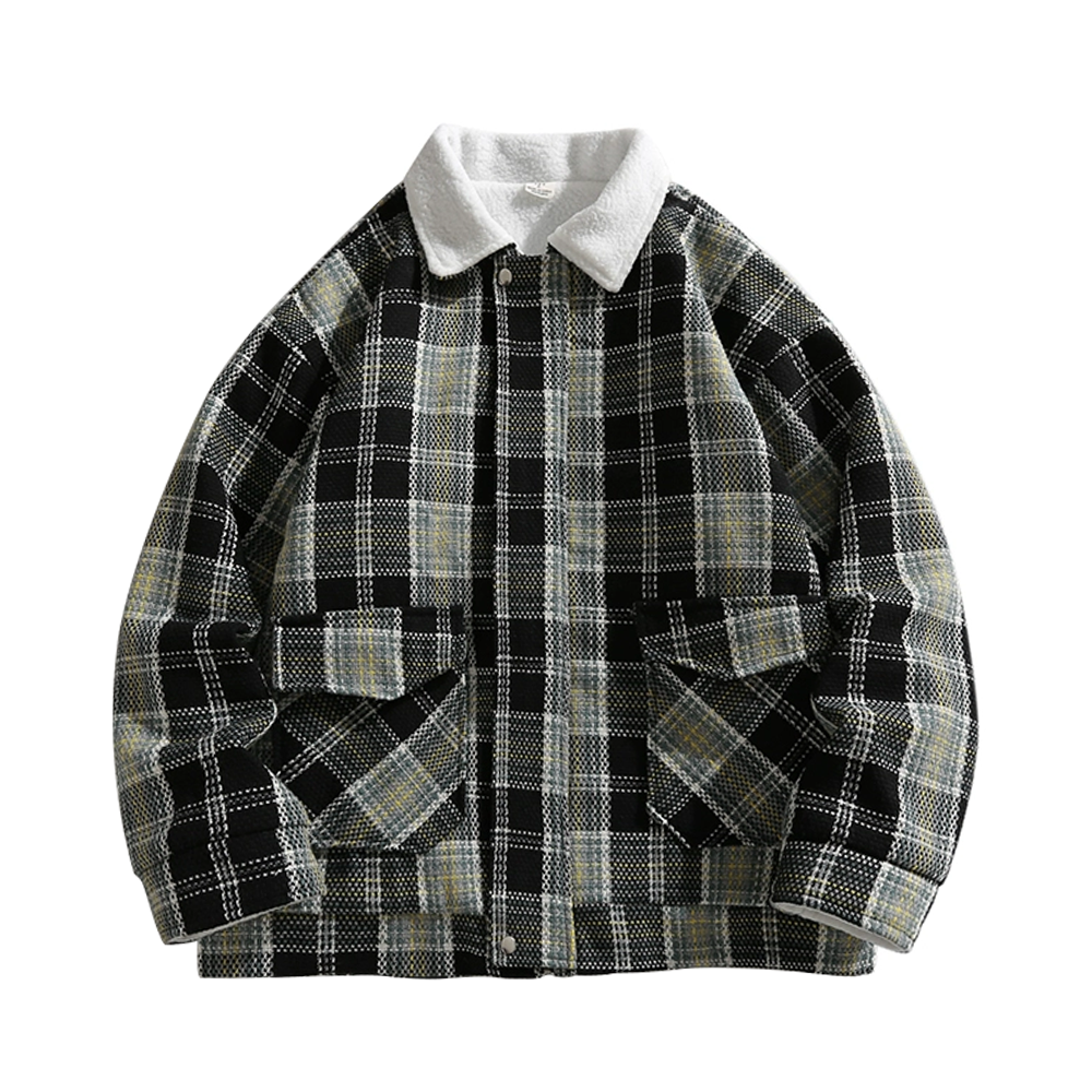 High Street Plaid Shearling Jacket