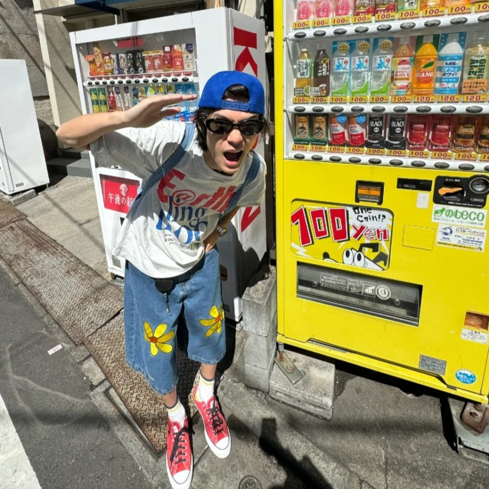 Japanese Flower Embroidered Shorts