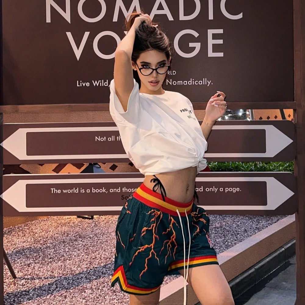 High Street Printed Mesh Shorts