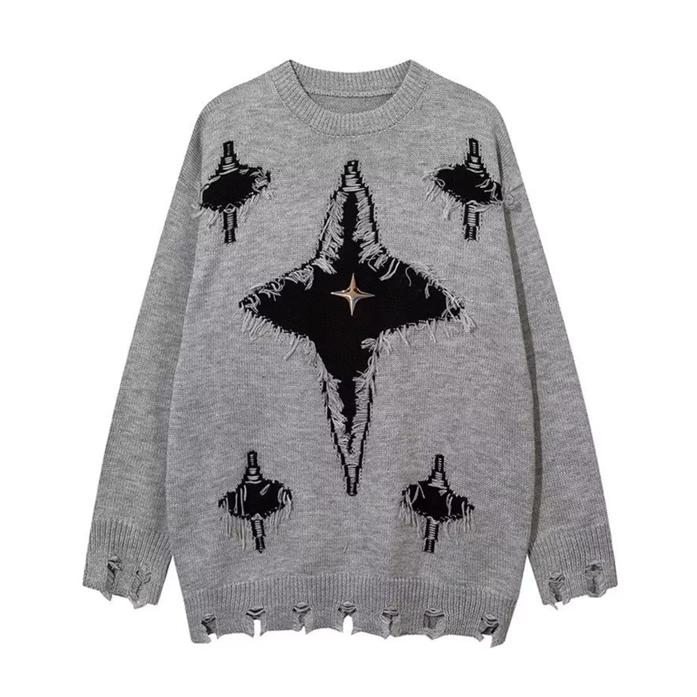 Retro Hole Cross Sweater
