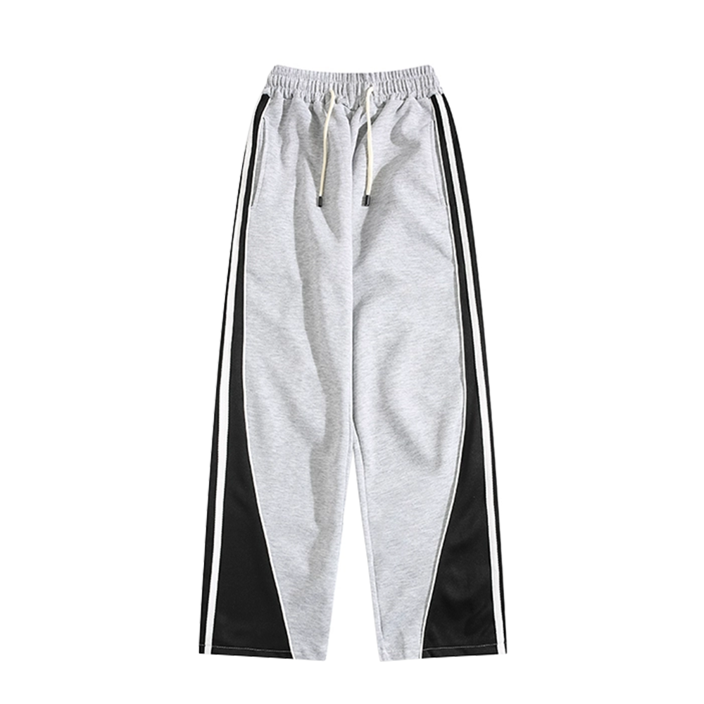 Versatile Contrast Color Straight Leg Sweatpants