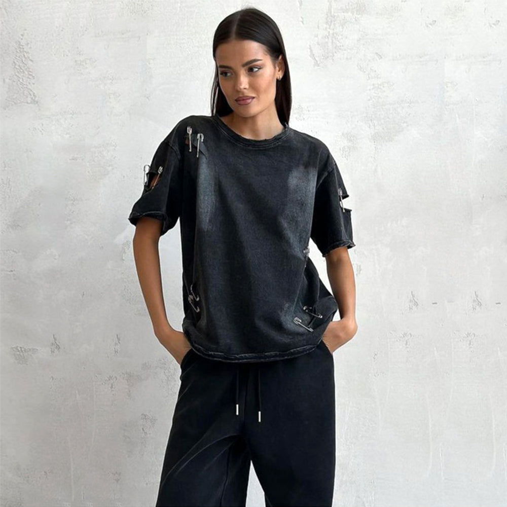 High Street Pin Distressed T-shirt