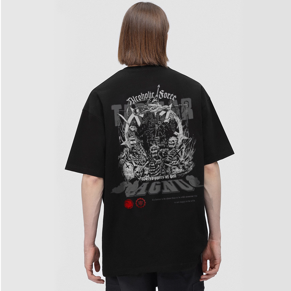 Urban Hip Hop Skull Graphic T-Shirt