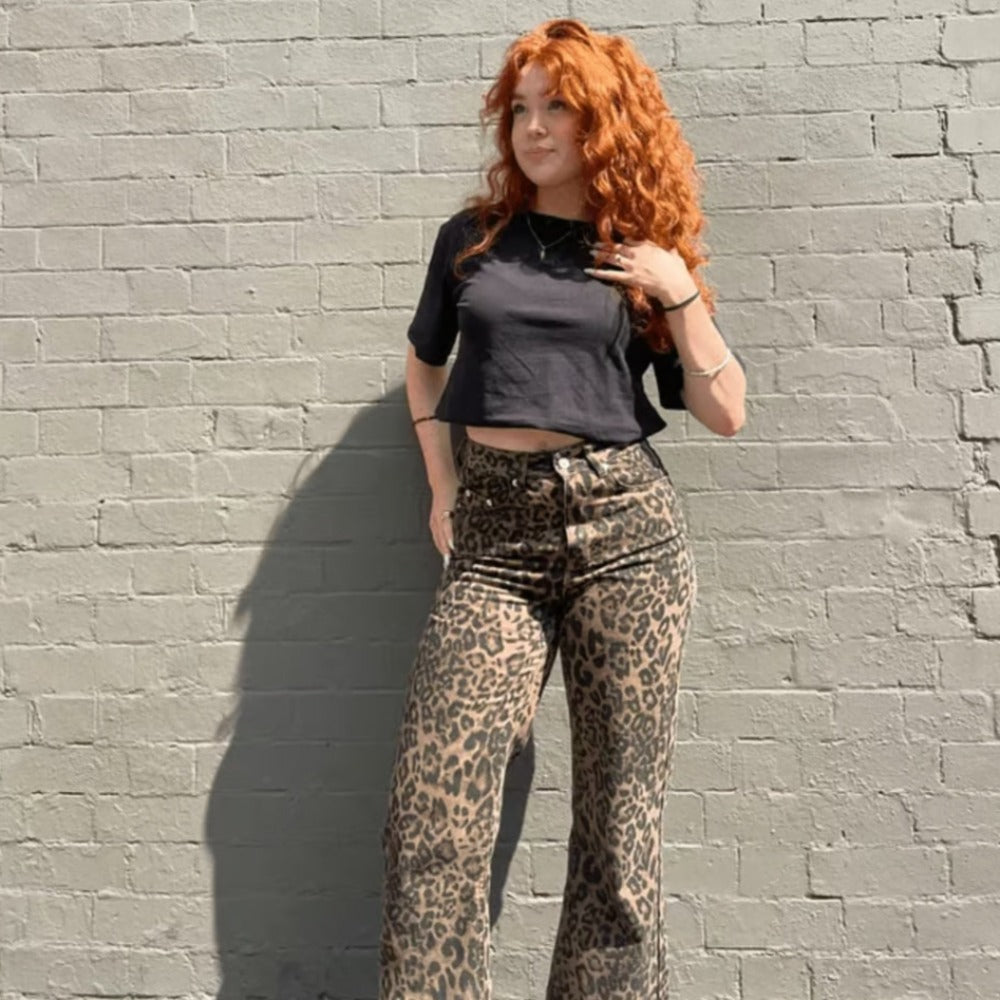 American High Street Leopard Jeans