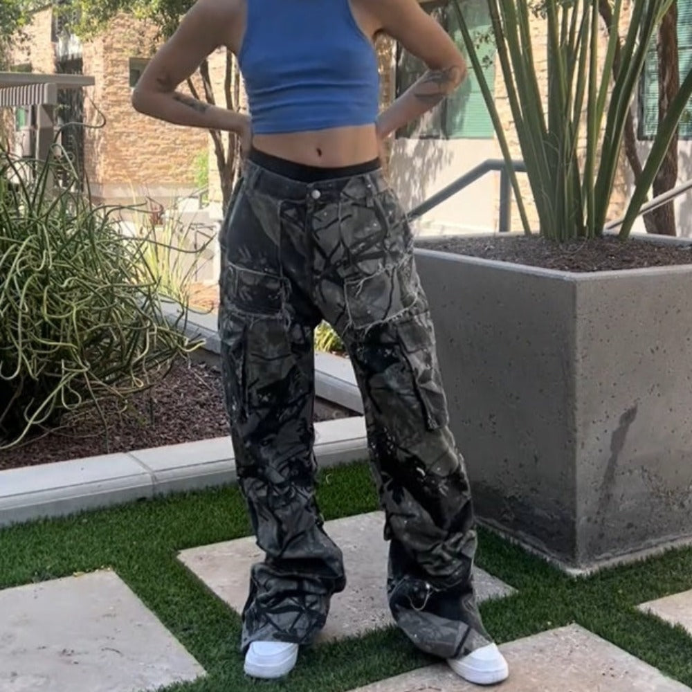 Street Jungle Camo Leaf Cargo Pant