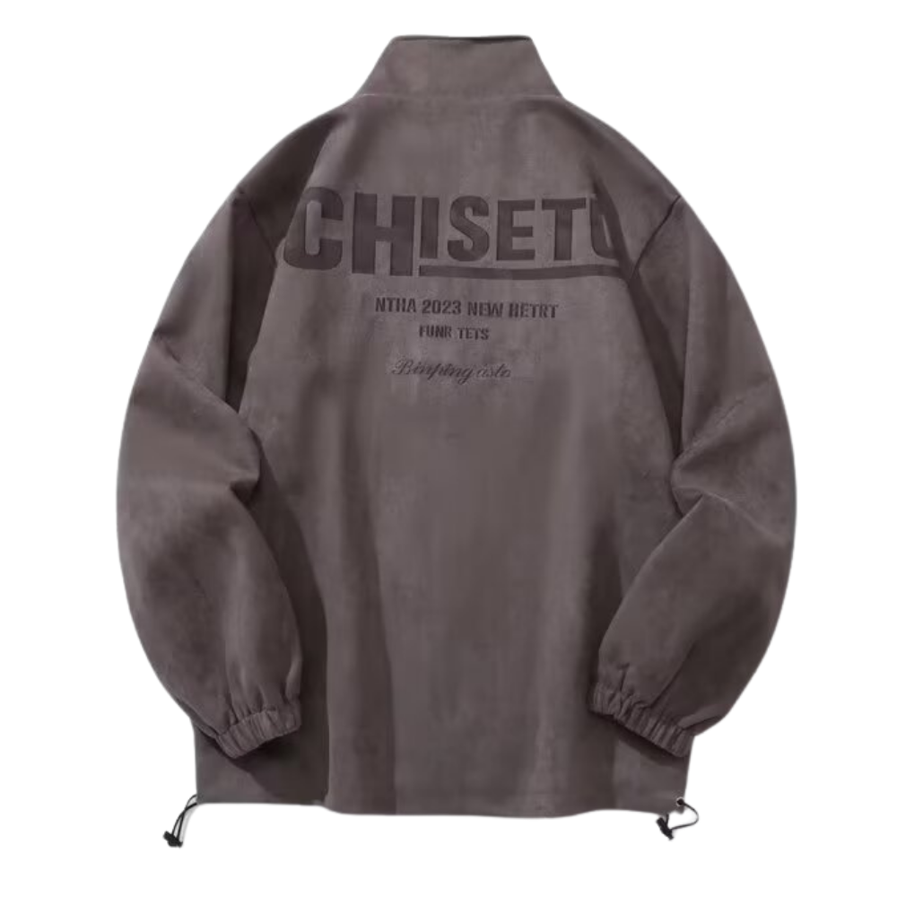 Casual Zipped Drawstring Suede Jacket