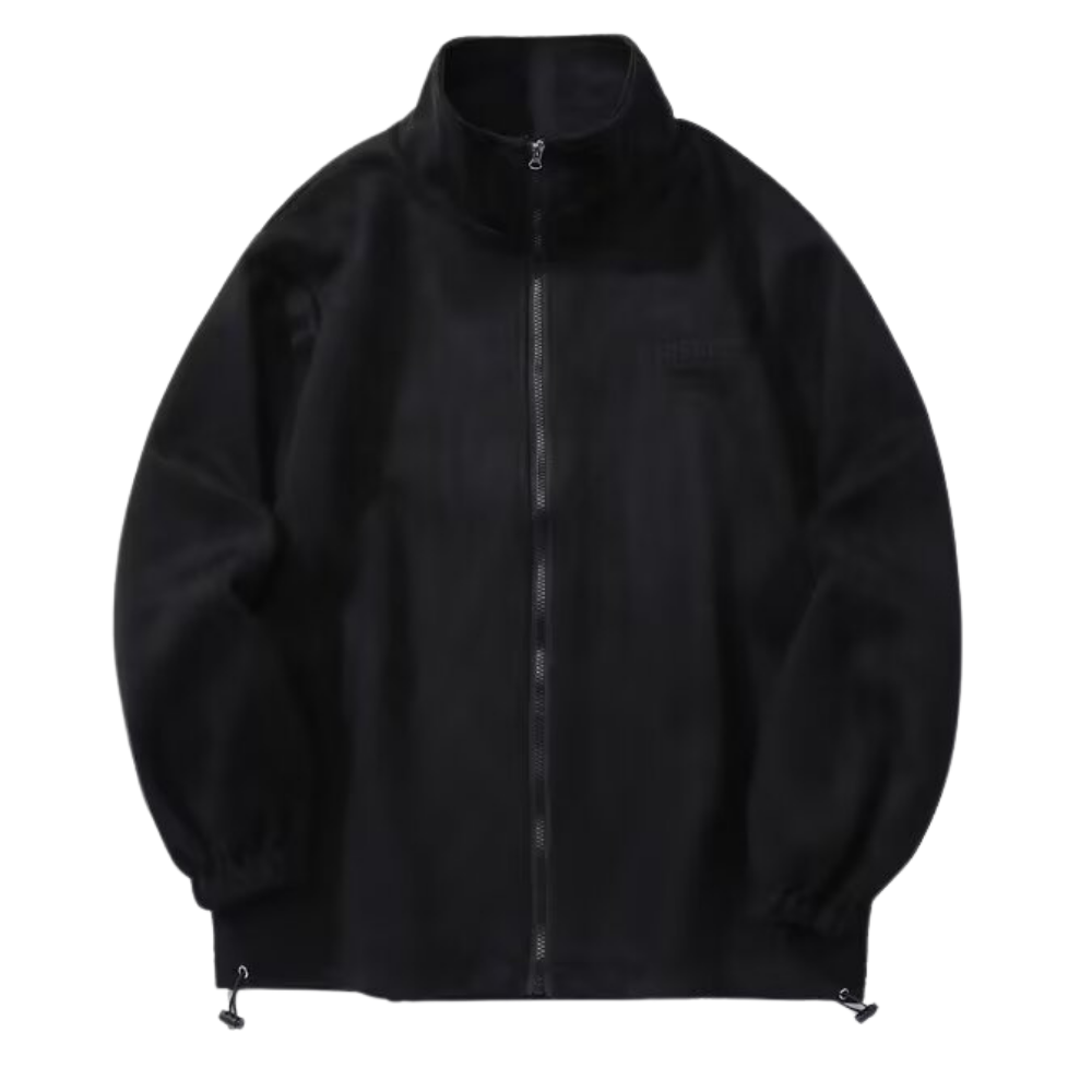 Casual Zipped Drawstring Suede Jacket