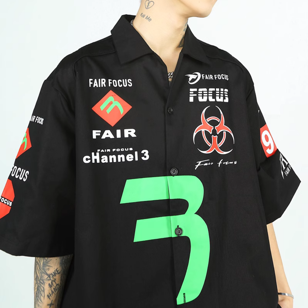 American Plus Size Racing Shirt