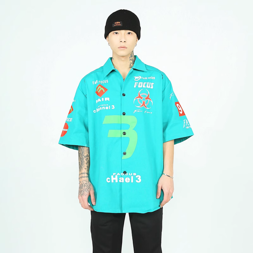 American Plus Size Racing Shirt
