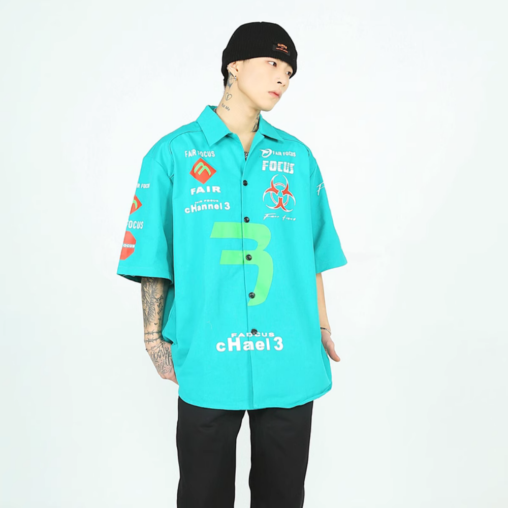 American Plus Size Racing Shirt