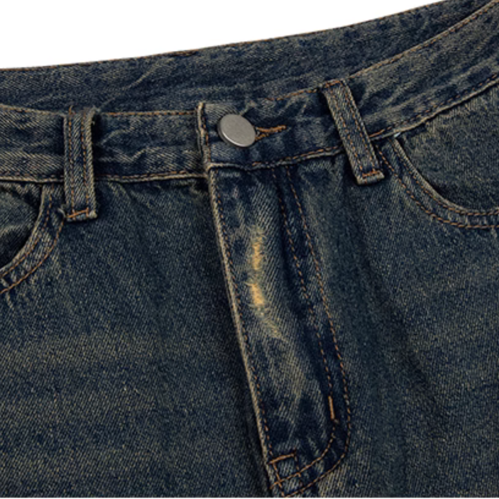 DF|Vintage Artistic Distressed Ripped Jeans