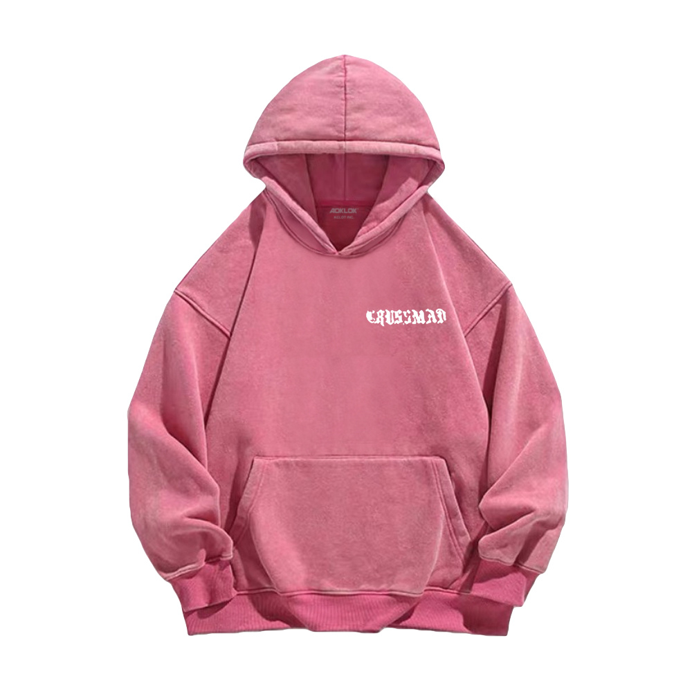 Retro rose letters Washed Hoodie