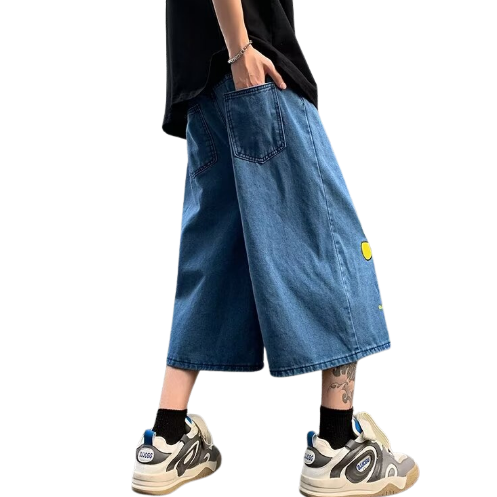 Japanese Flower Embroidered Shorts