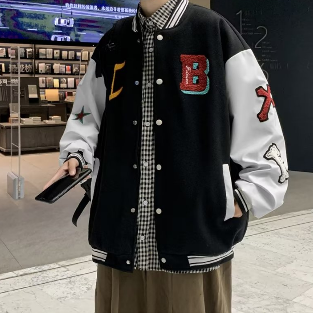 Classic Letter Stitching Varsity Jacket
