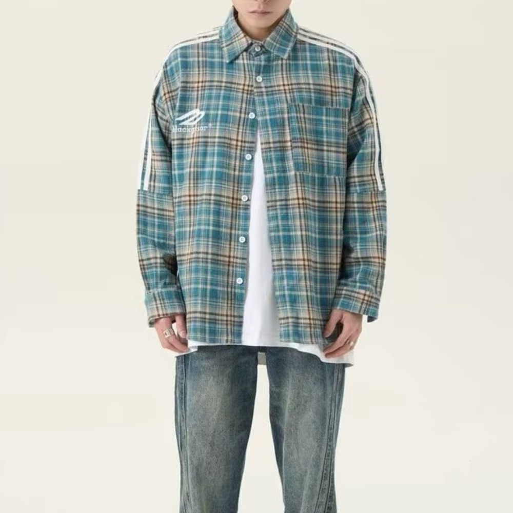 Sports Raglan Plaid Shirt