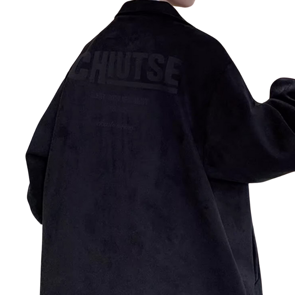 Casual Zipped Drawstring Suede Jacket