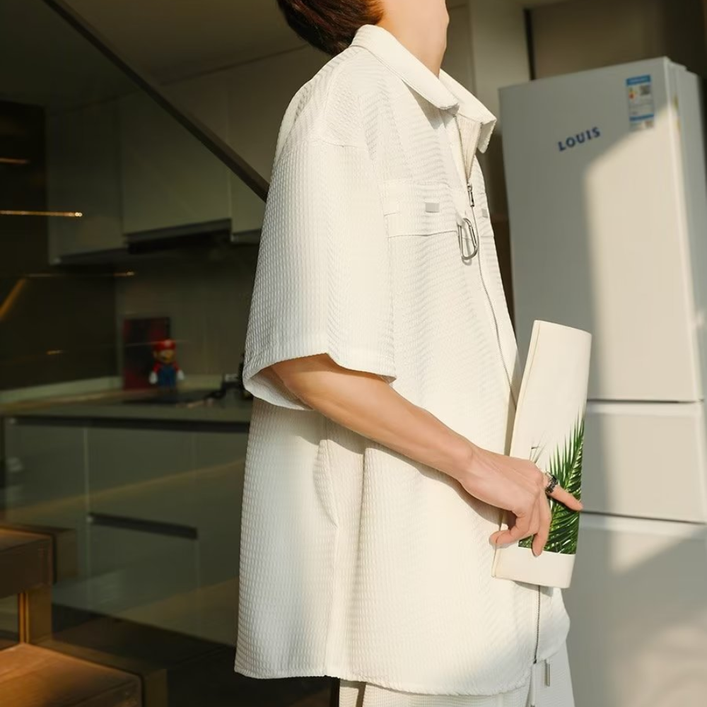 Simple Solid Waffle Shirt