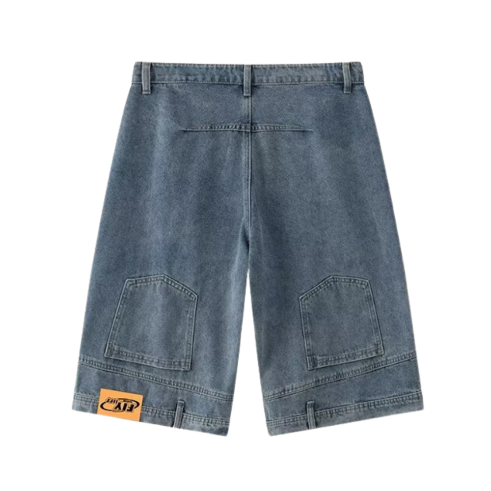 Retro Inverted Denim Shorts