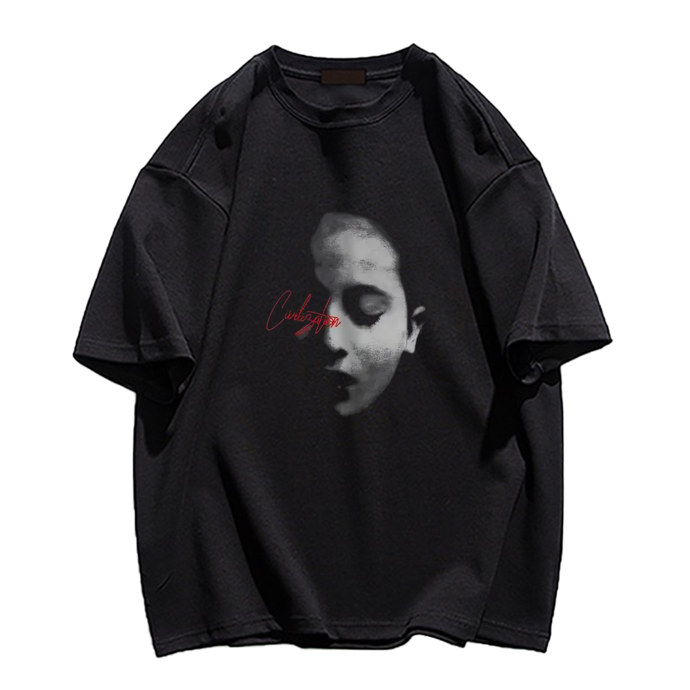 【KOOLOSET】Logo Track Half Tee Corteiz Athletic Division Black T Shirt | CRTZOCAT