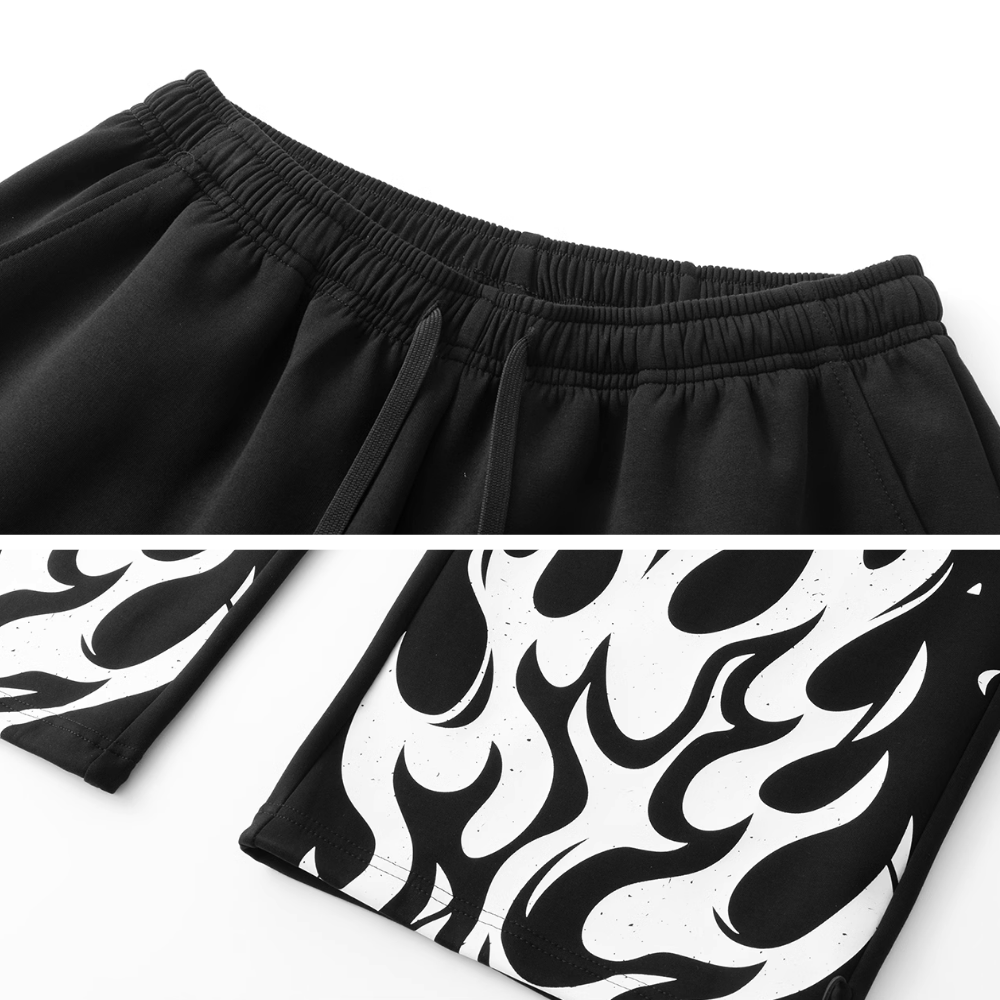 Jazz Loose Flame Print Sweatpants