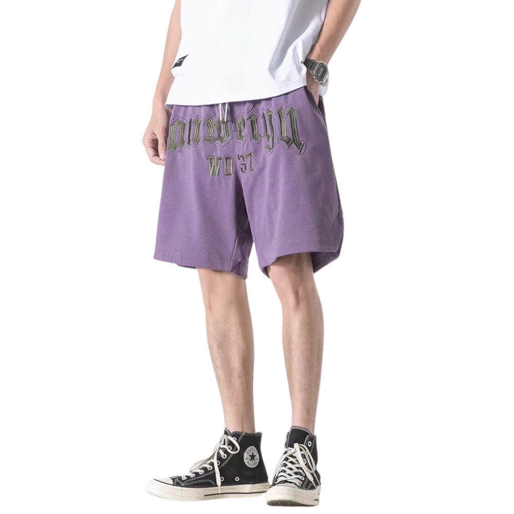Street Letter Embroidery Basketball Shorts
