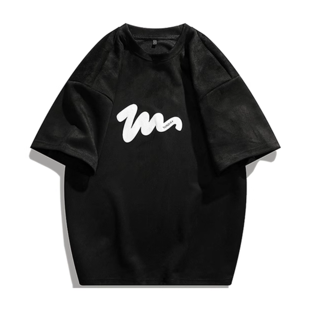 Simple W letter Print T-shirt