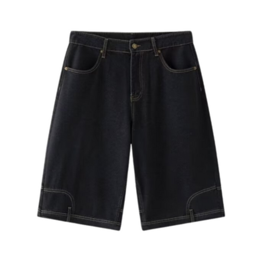 Retro Inverted Denim Shorts