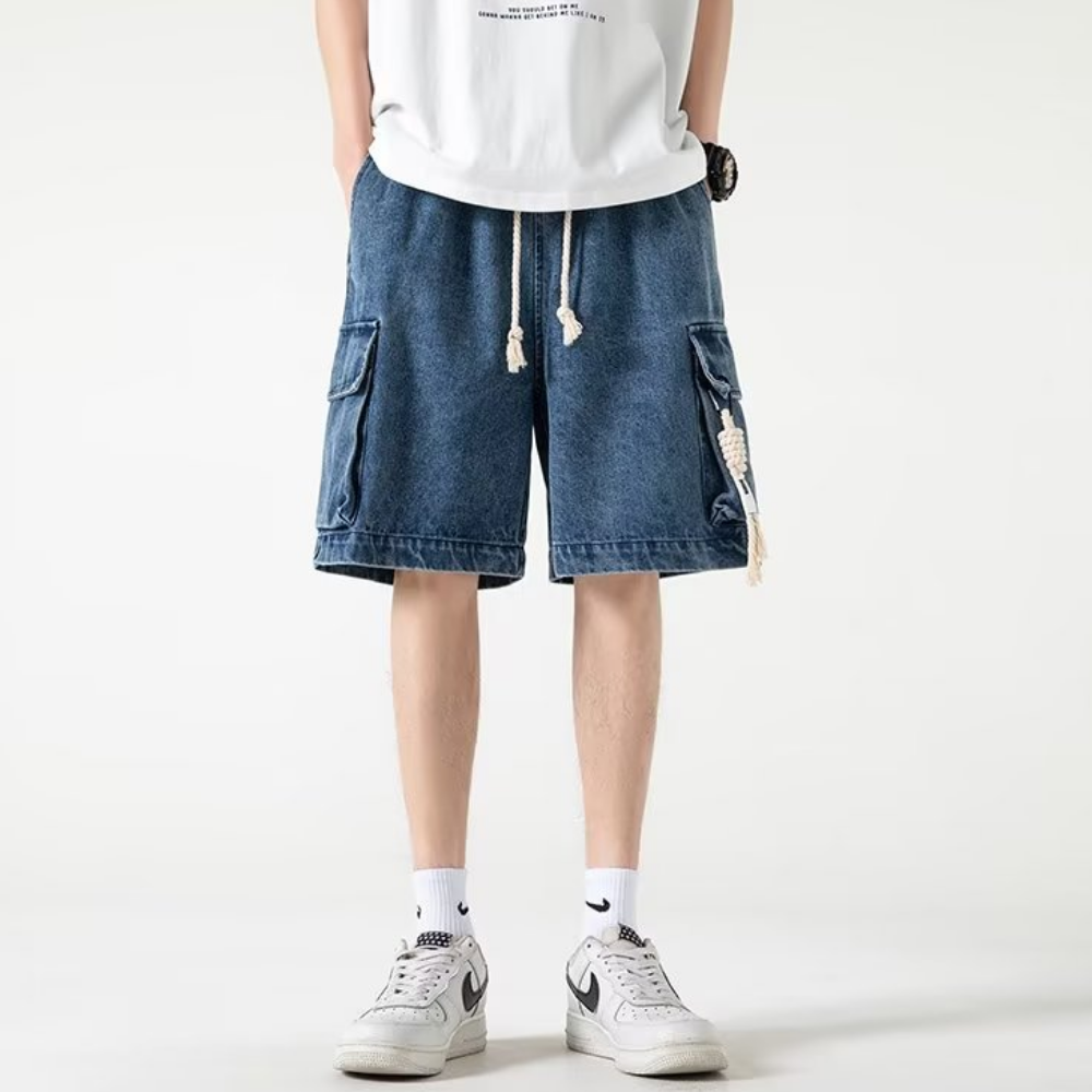 Urban Solid Drawstring Cargo Shorts