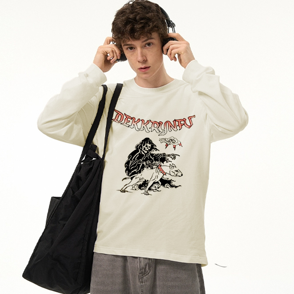 Hip Hop Creative Skull Letter Print Sweatshirt