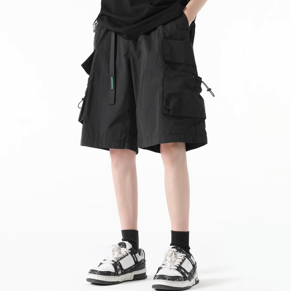 Casual Cargo Belt Large Pocket Shorts
