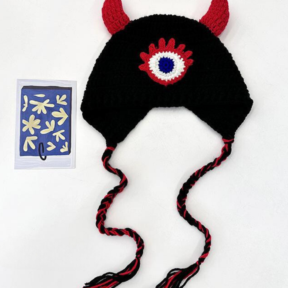 Funny Devil Horns Knitted Hat