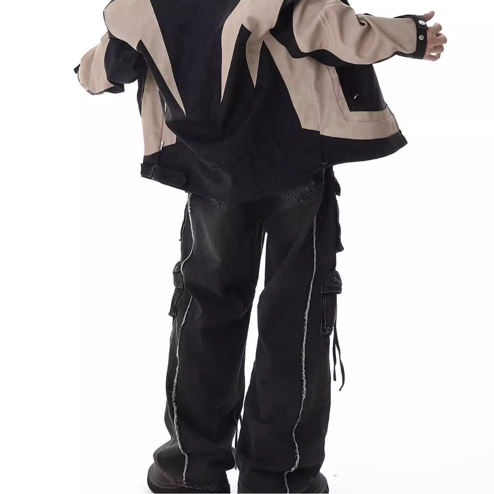 Punk Multi-pocket Ripped Jeans