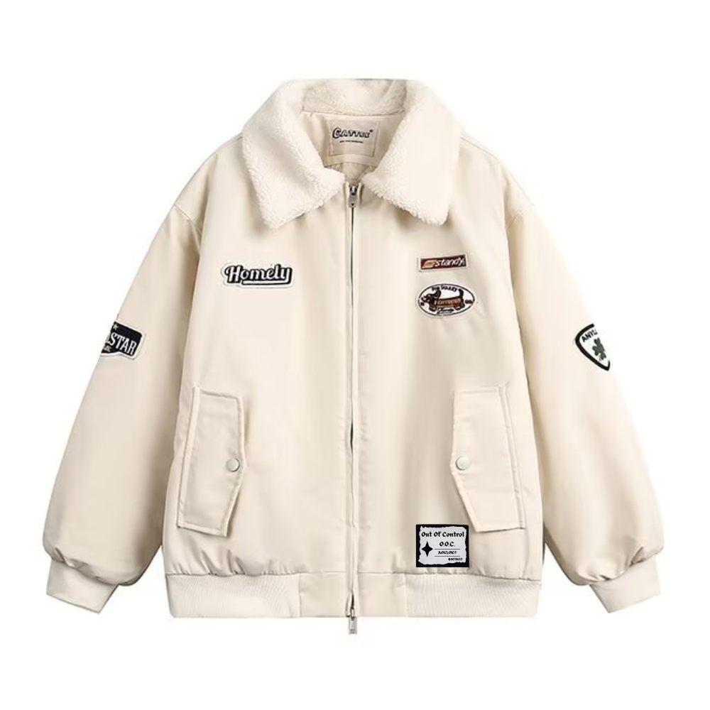 OOC' Old-School Fur Collar Sherpa Jacket Coat